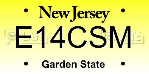 E14CSM New Jersey License Plate
