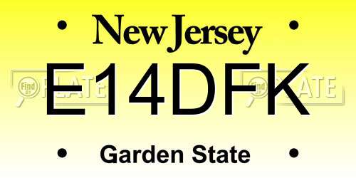 E14DFK New Jersey License Plate