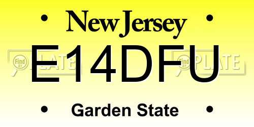 E14DFU New Jersey License Plate