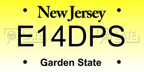 E14DPS New Jersey License Plate
