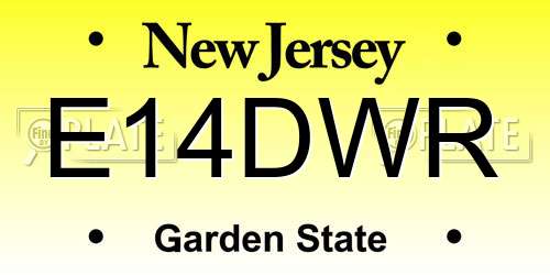 E14DWR New Jersey License Plate