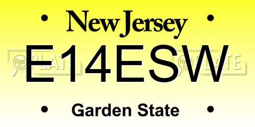 E14ESW New Jersey License Plate