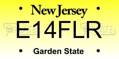 E14FLR New Jersey License Plate