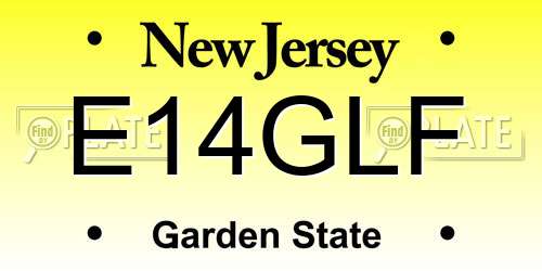 E14GLF New Jersey License Plate