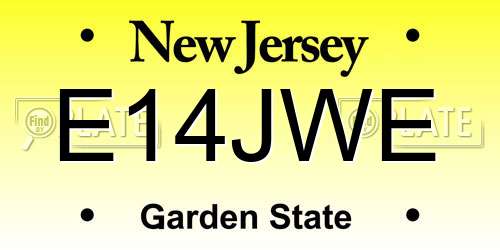 E14JWE New Jersey License Plate