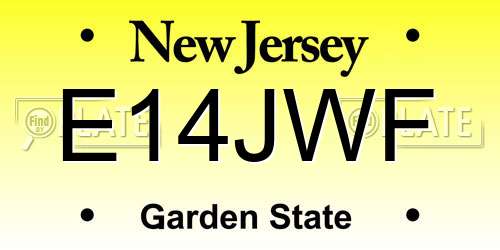 E14JWF New Jersey License Plate