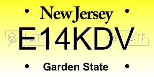 E14KDV New Jersey License Plate