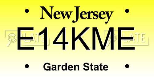 E14KME New Jersey License Plate