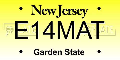 E14MAT New Jersey License Plate