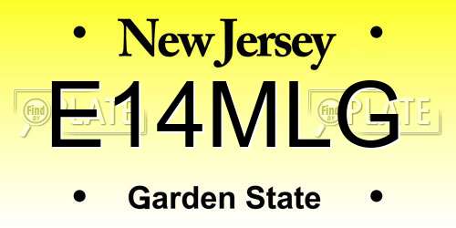 E14MLG New Jersey License Plate
