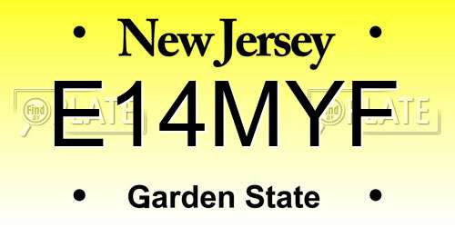 E14MYF New Jersey License Plate