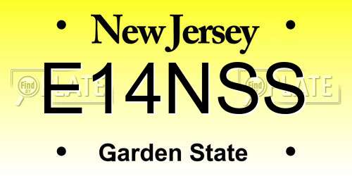 E14NSS New Jersey License Plate