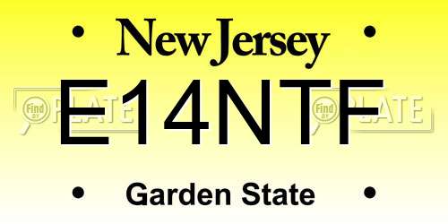 E14NTF New Jersey License Plate