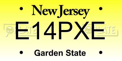 E14PXE New Jersey License Plate