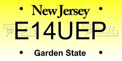 E14UEP New Jersey License Plate