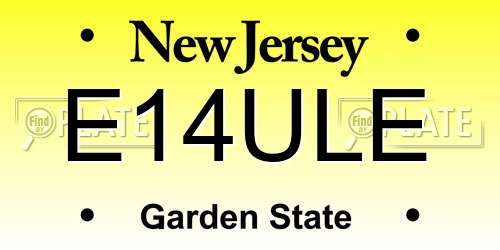 E14ULE New Jersey License Plate
