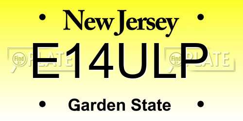 E14ULP New Jersey License Plate