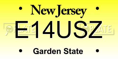 E14USZ New Jersey License Plate