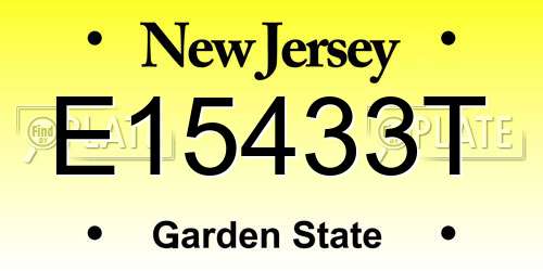 E15433T New Jersey License Plate