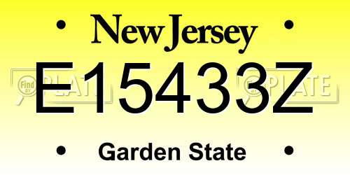 E15433Z New Jersey License Plate