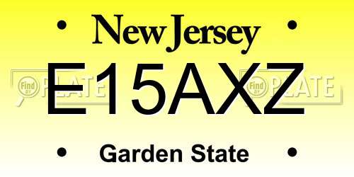E15AXZ New Jersey License Plate