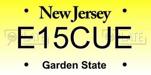 E15CUE New Jersey License Plate