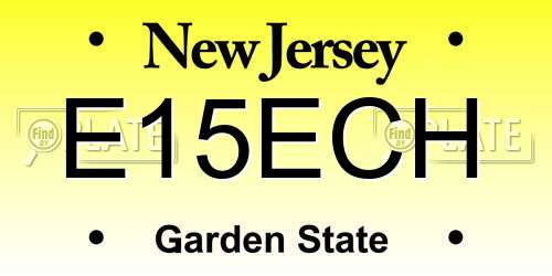 E15ECH New Jersey License Plate