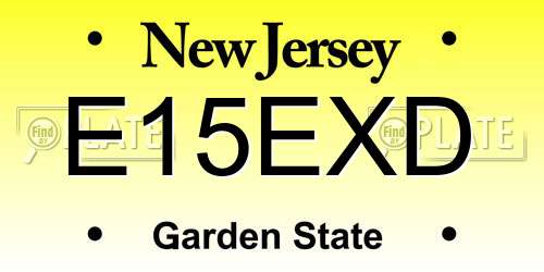 E15EXD New Jersey License Plate