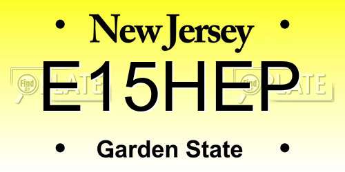 E15HEP New Jersey License Plate