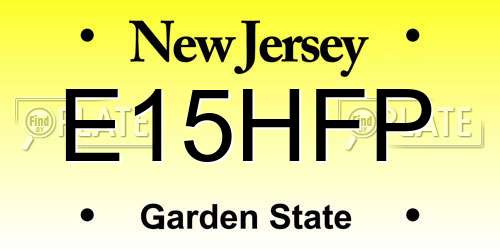 E15HFP New Jersey License Plate