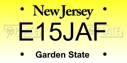 E15JAF New Jersey License Plate