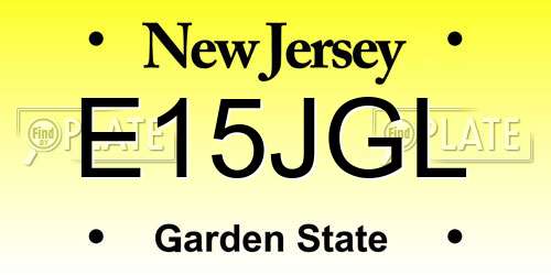 E15JGL New Jersey License Plate