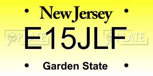 E15JLF New Jersey License Plate
