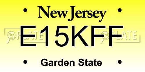 E15KFF New Jersey License Plate