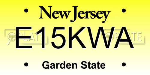 E15KWA New Jersey License Plate