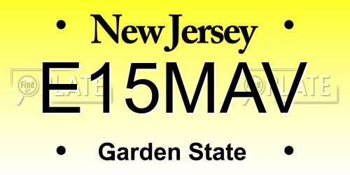 E15MAV New Jersey License Plate