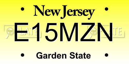 E15MZN New Jersey License Plate