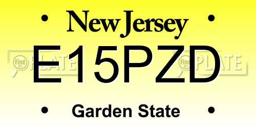 E15PZD New Jersey License Plate