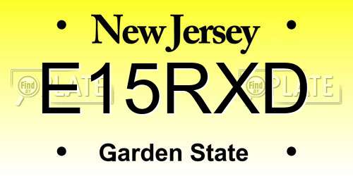 E15RXD New Jersey License Plate