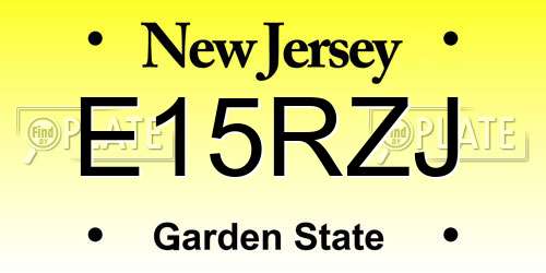 E15RZJ New Jersey License Plate