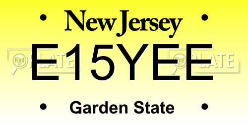 E15YEE New Jersey License Plate