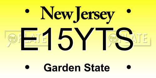 E15YTS New Jersey License Plate