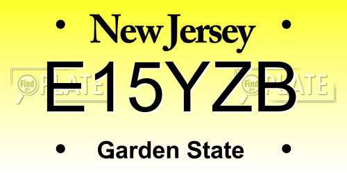 E15YZB New Jersey License Plate