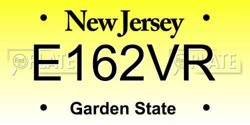 E162VR New Jersey License Plate