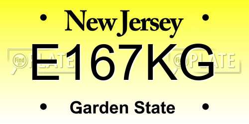 E167KG New Jersey License Plate