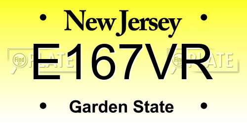 E167VR New Jersey License Plate