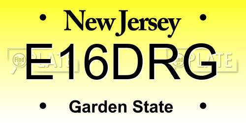 E16DRG New Jersey License Plate