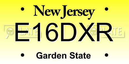 E16DXR New Jersey License Plate