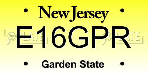 E16GPR New Jersey License Plate