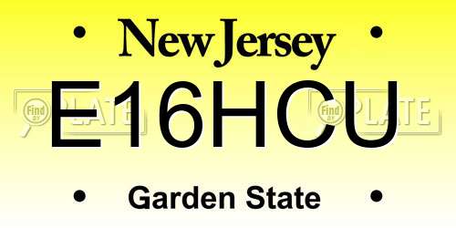 E16HCU New Jersey License Plate